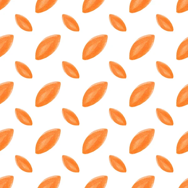 Motif Sans Couture Avec Des Feuilles Orange Aquarelle Dessinées Main — Photo