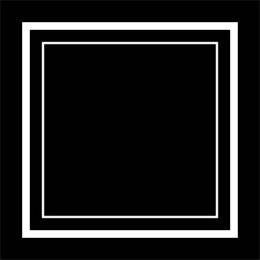 Siyah arkaplanda beyaz minimalist kare çerçeve