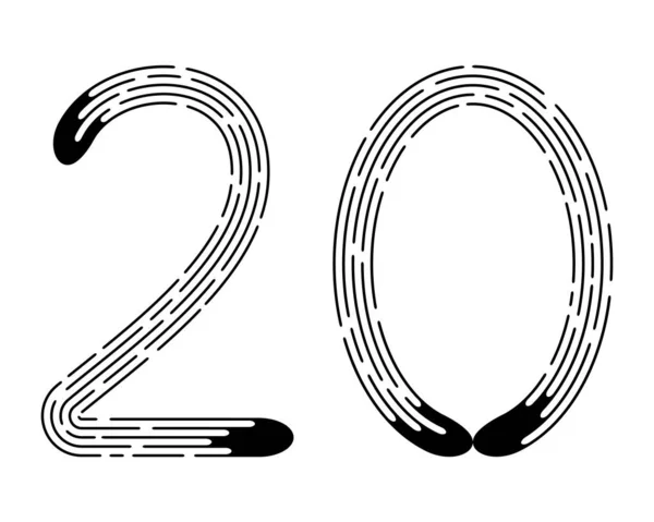 Number Black Dotted Lines Isolated White Background Design Element Vector — 图库矢量图片