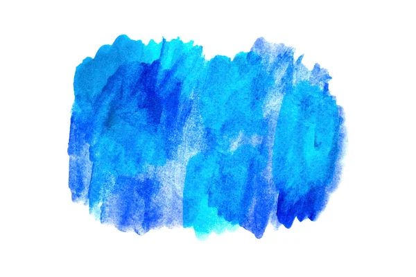 Mancha Tinta Aquarela Cor Azul Isolado Branco Antecedentes Texto — Vetor de Stock