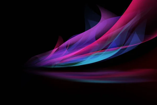 Abstrakter Hintergrund Mit Mehrfarbigen Lichtwellen Und Reflexion — Stockfoto