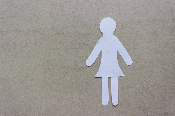 Silhouette Einer Frau Einem Kleid Aus Weißem Papier Von Hand — Stockfoto