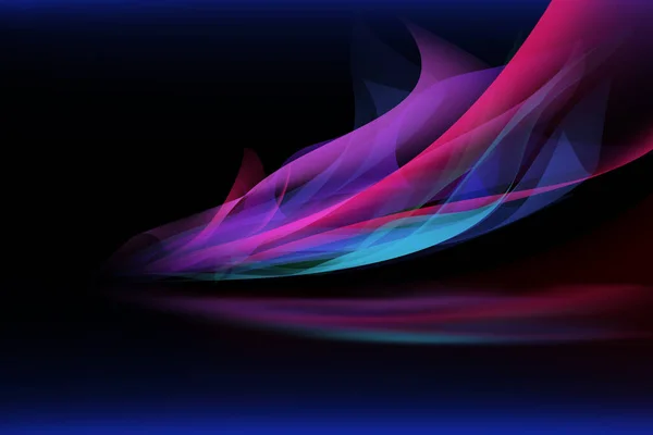 Abstrakter Hintergrund Mit Mehrfarbigen Lichtwellen Reflexion Und Blauem Rahmen — Stockfoto