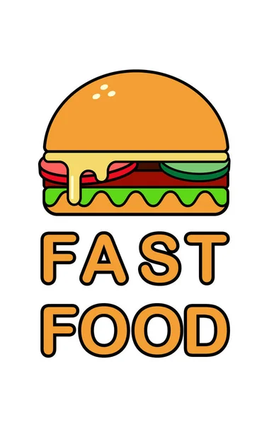 Hamburgerin Çizimi Fast Food — Stok fotoğraf