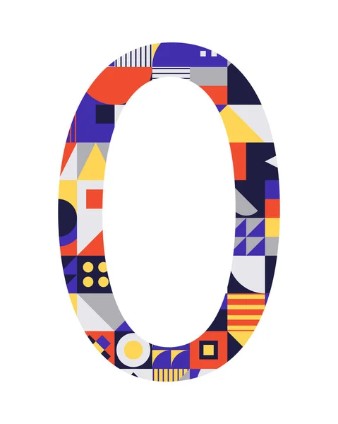 Numéro Partir Formes Géométriques Multicolores Isolées Sur Blanc Neo Geo — Image vectorielle