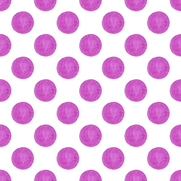 Geometrisches Nahtloses Muster Mit Kleinen Von Hand Bemalten Lila Kreisen — Stockvektor