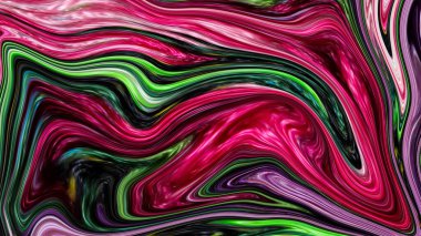 Renk karışımı. Yağlı boyaların etkisi. Sıvı etkisi olan bir arka plan. Yüzeyde dalgalanmalar. Boşanmalar, dalgalar, hareketler. Çok renkli illüstrasyon