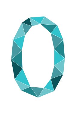 0 numaralı nane çokgen biçimi beyaz arkaplanda izole edildi. Öğrenme numaraları, seri numarası, fiyat, yer. Vektör illüstrasyonu