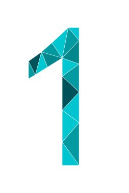 Bir numaralı nane çokgen biçimi beyaz arkaplanda izole edildi. Öğrenme numaraları, seri numarası, fiyat, yer. Vektör illüstrasyonu