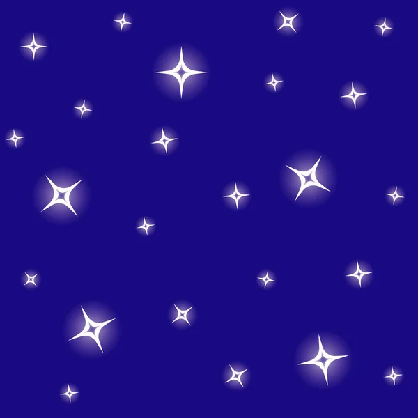 Set Stars Blue Background Seamless Pattern — Stockvektor