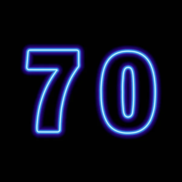 Neon Blue Number Black Background Serial Number Price Place Vector — Stock vektor