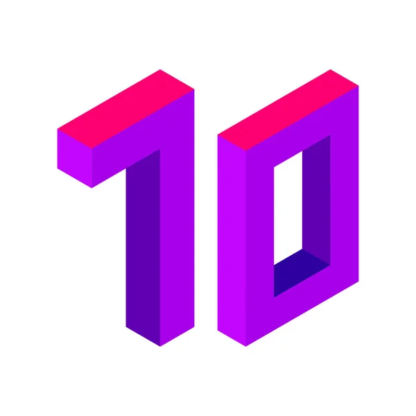 同型の紫70番 白い背景に隔離されている 学習番号 シリアル番号 イラスト — ストック写真