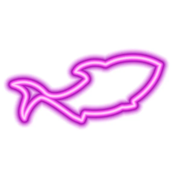 Pink Neon Sign Shark Isolated Vector Illustration — Stockvektor