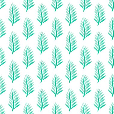 Elle çizilmiş suluboya, beyaz yapraklı kırmızı dallar. Yaz, bahar mevsimi. Tekstil, baskı vs. için organik, doğal, tazelik kavramı.