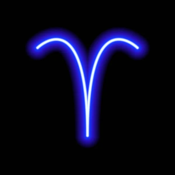 Modrý Neonový Znak Aries Předpovědi Astrologie Horoskop — Stockový vektor