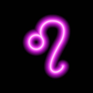 Pembe neon burcu Leo. Tahminler, astroloji, yıldız falı.