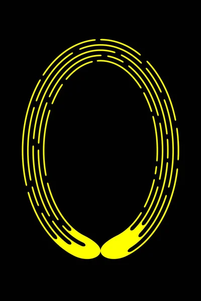 Sarı Noktalı Çizgilerden Numara Siyah Arkaplanda Izole Edildi Tasarım Elemanı — Stok Vektör