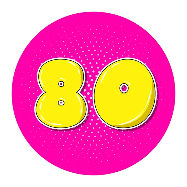 Pop Art Geel Nummer Boven Roze Gestippelde Cirkel Illustratie — Stockfoto