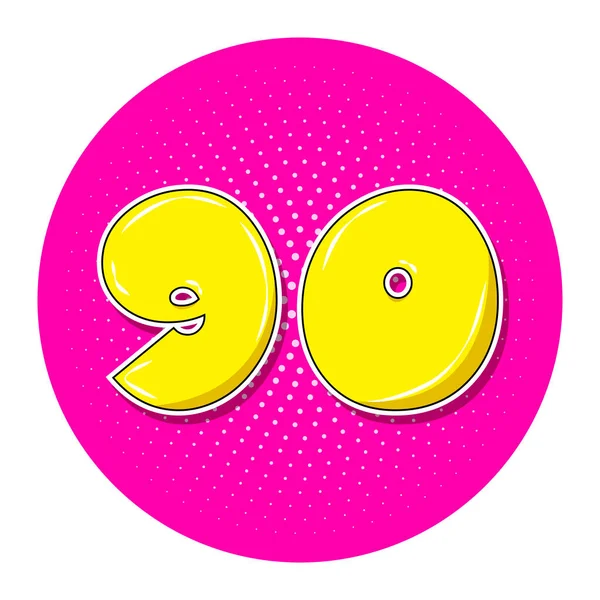Pop Art Żółty Numer Nad Różowym Kropkowanym Kółkiem Ilustracja — Zdjęcie stockowe