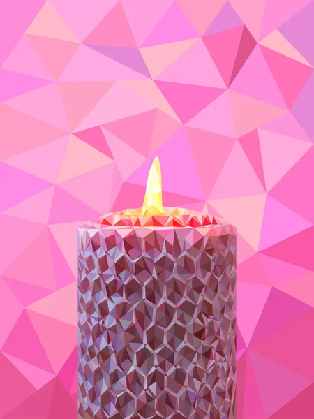 Pink Low Poly Abstract Background Pink Poligon Candle Place Text — Stock Photo, Image