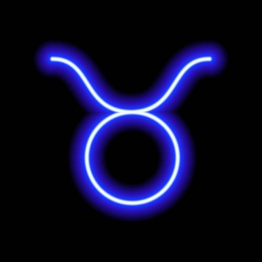 Mavi neon burcu Taurus. Tahminler, astroloji, yıldız falı.