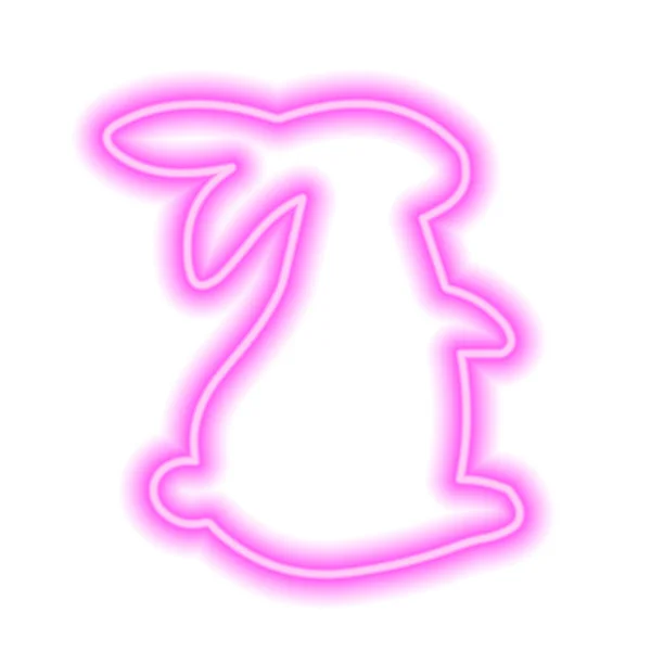 Rosa Neonikon Kanin Isolerad Vitt Vektorillustration — Stock vektor