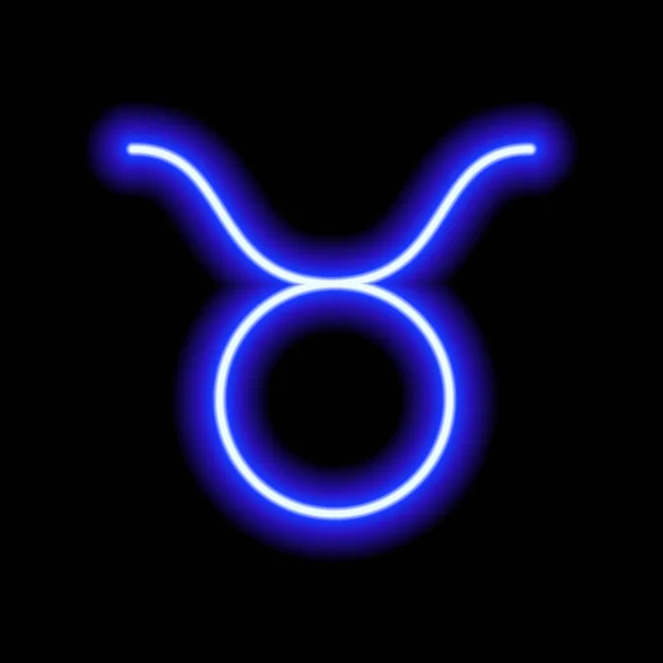 Синий Неоновый Знак Зодиака Таурус Предсказания Астрология Гороскоп — стоковый вектор