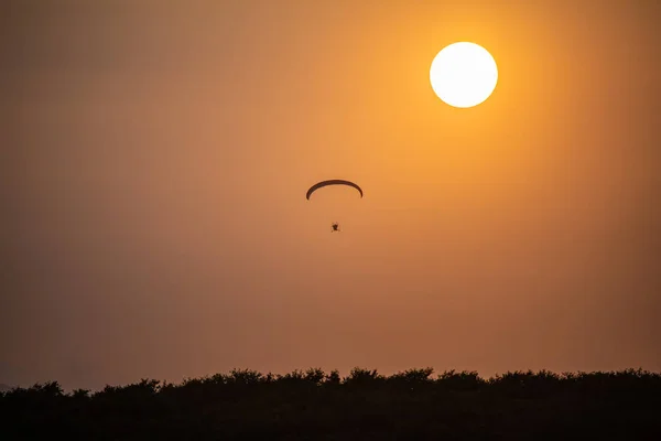 Paraglider Sunset Kamchatka — Stock Photo, Image