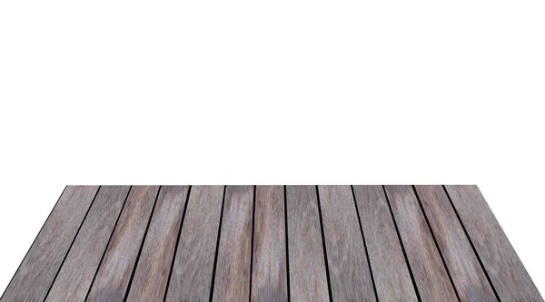 Pusty Drewniany Stół Pięknej Fakturze Izolowany Białym Tle — Zdjęcie stockowe