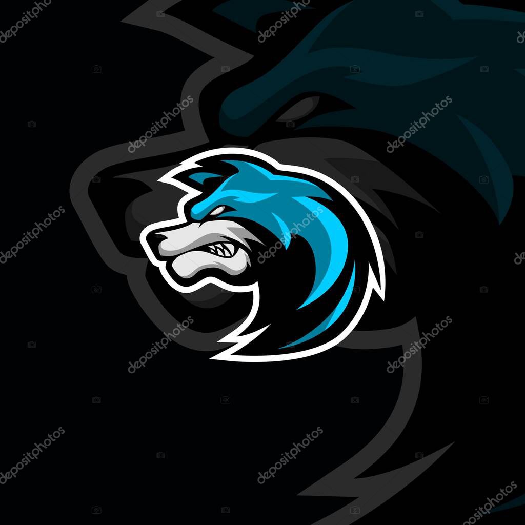 Wolf mascot logo design vector