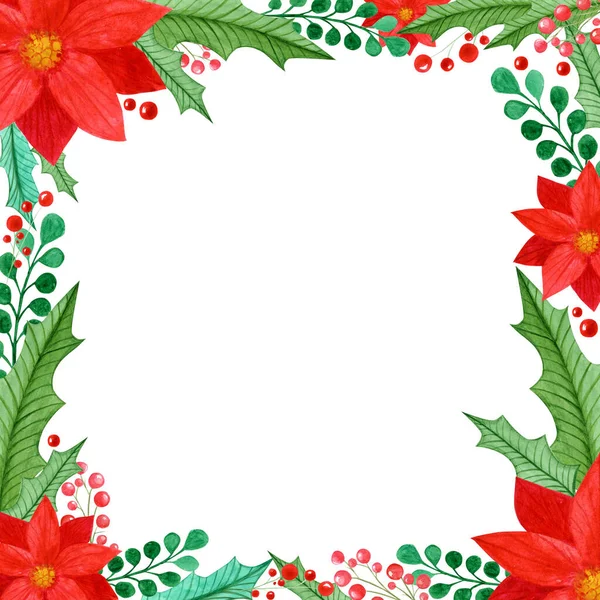 Çerçeve bileşimi suluboya Noel ağacı
