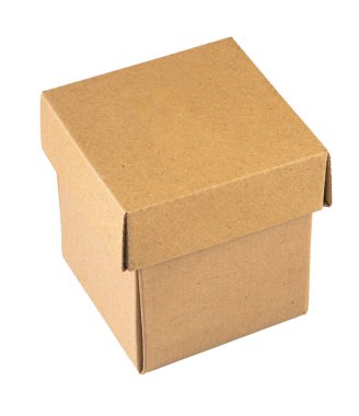 Brown cardboard box isolated mockup