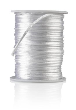 Twisted Cord spools or cotton rope. Studio shoot isolated on white background. Nautical Rope, Rope Reel