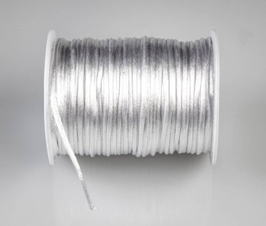 Twisted Cord spools or cotton rope. Studio shoot isolated on white background. Nautical Rope, Rope Reel