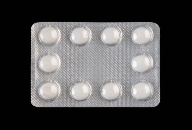 pills in packaging sheets or blister isloated backgroung