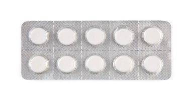 pills in packaging sheets or blister isloated backgroung