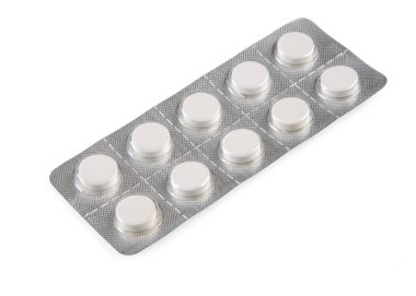pills in packaging sheets or blister isloated backgroung