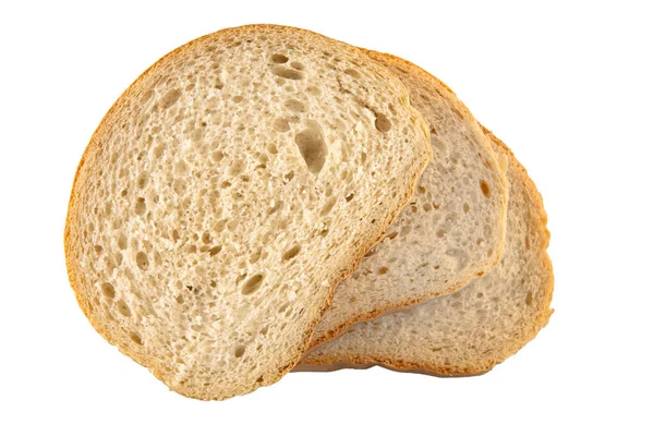 Pane Affettato Isolato Bianco — Foto Stock