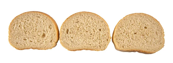 Pane Affettato Isolato Bianco — Foto Stock