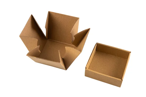 Brown Cardboard Box Isolated Mockup — Stok fotoğraf