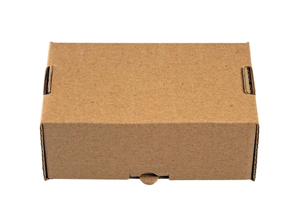 Brown Cardboard Box Isolated Mockup — Stok fotoğraf