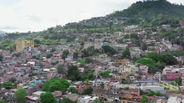 Vista aérea de la barriada de Tegucigalpa. — Vídeo de stock