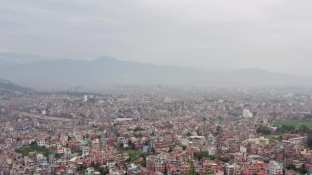 Vista aérea Paisaje urbano de Katmandú. — Vídeos de Stock
