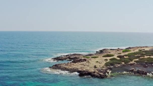 Vista aérea del paisaje marino cyprus. — Vídeos de Stock