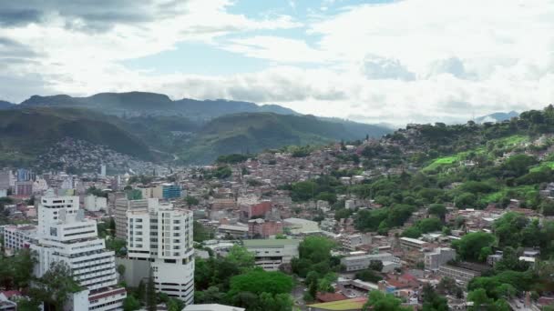 Luchtfoto Stadsgezicht van Tegucigalpa. — Stockvideo