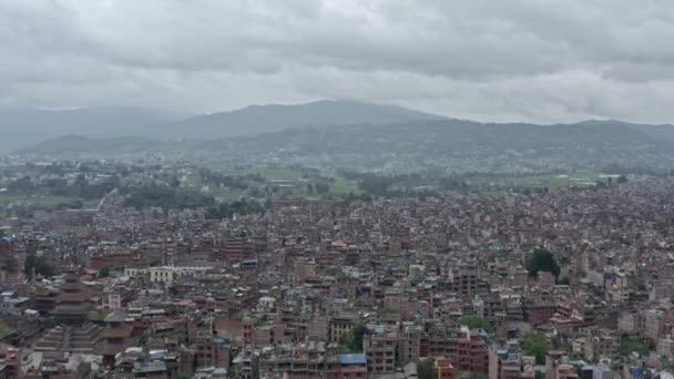 尼泊尔加德满都的空中景观 — 图库视频影像