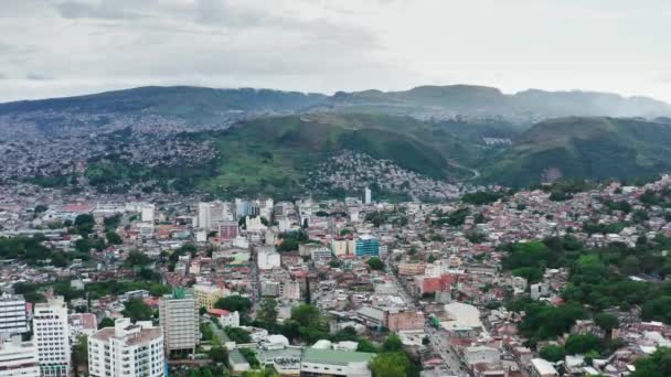 Aerial view cityscape of Tegucigalpa. — Stock Video