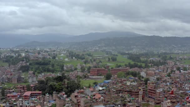 尼泊尔Bhaktapur的空中景观. — 图库视频影像