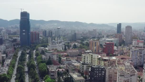Luchtfoto Tirana Albanië — Stockvideo