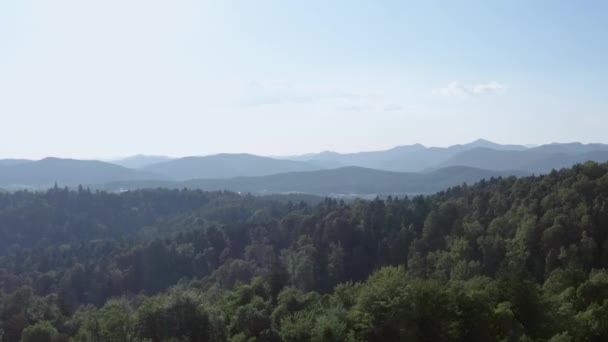 Vista aérea montaña paisaje Eslovenia — Vídeo de stock